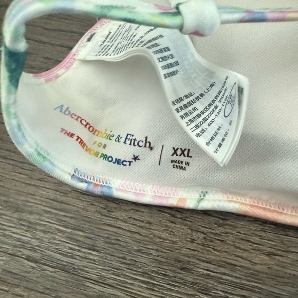 Abercrombie‎ & Fitch x Trevor Project Bikini Top SizeXXL Floral Ruffle Swim NWOT - Picture 6 of 7